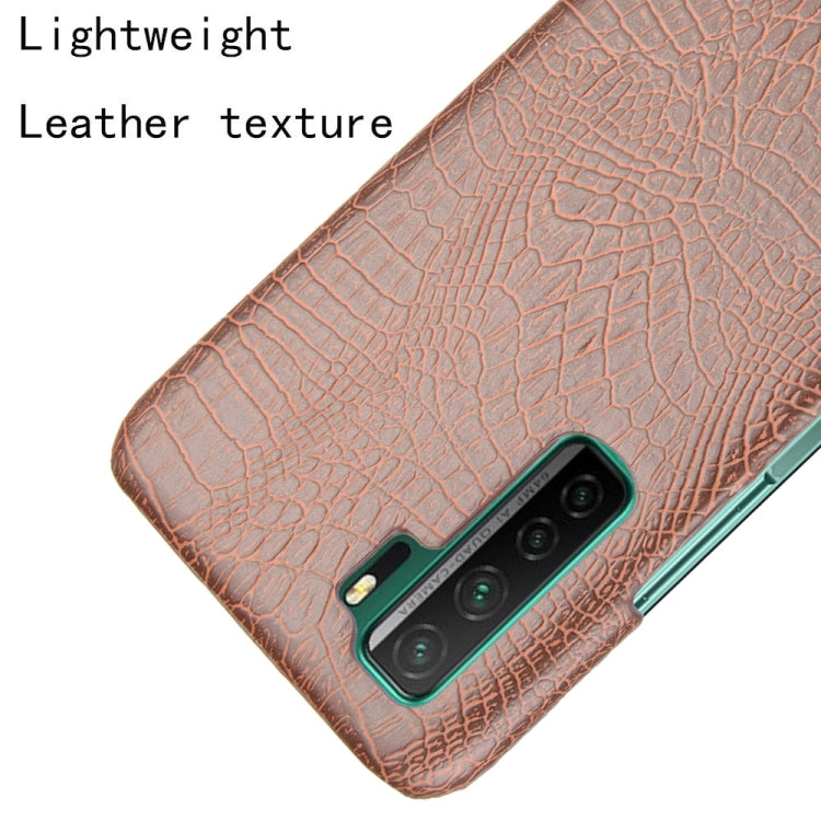 For Huawei P40 LITE 5G/Nova 7 SE Shockproof Crocodile Texture PC + PU Case