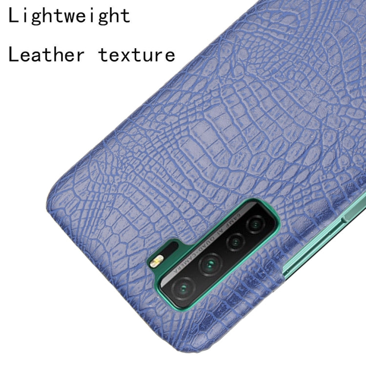 For Huawei P40 LITE 5G/Nova 7 SE Shockproof Crocodile Texture PC + PU Case