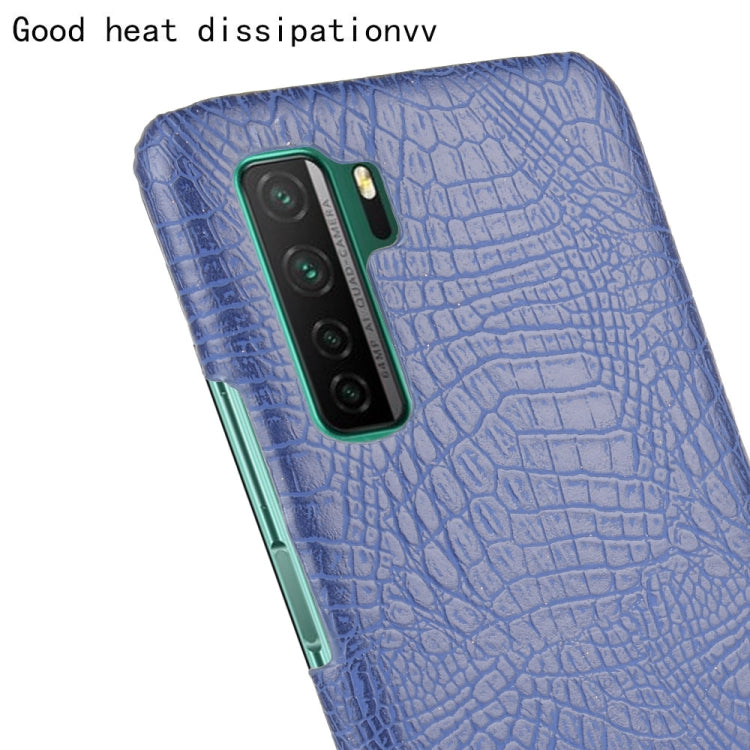 For Huawei P40 LITE 5G/Nova 7 SE Shockproof Crocodile Texture PC + PU Case