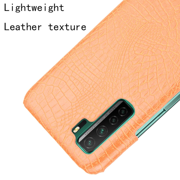 For Huawei P40 LITE 5G/Nova 7 SE Shockproof Crocodile Texture PC + PU Case