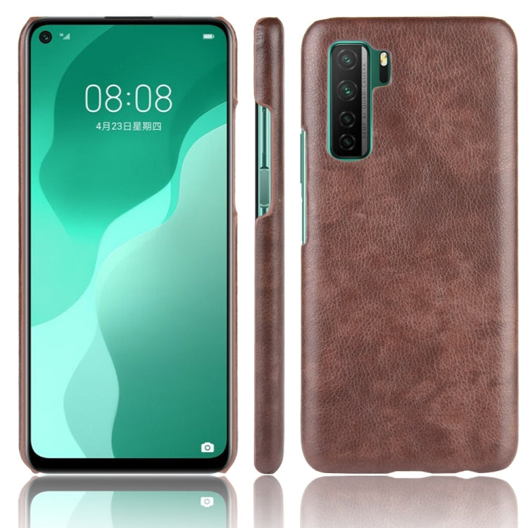 For Huawei P40 LITE 5G/Nova 7 SE Shockproof Litchi Texture PC + PU Case