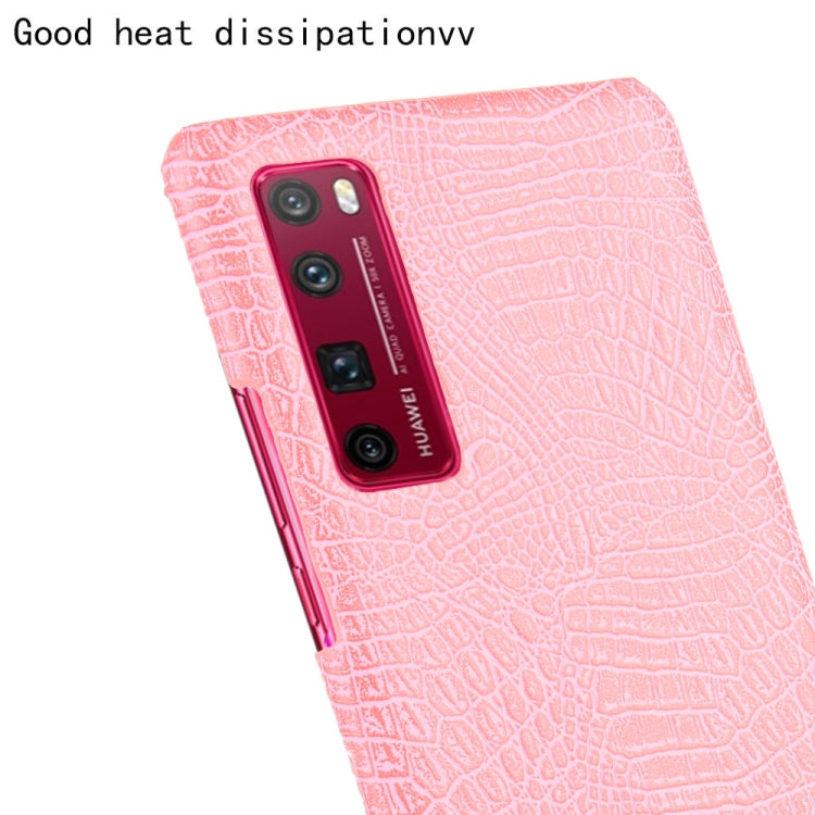 For Huawei Nova 7 Pro Shockproof Crocodile Texture PC + PU Case