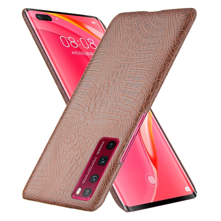 For Huawei Nova 7 Pro Shockproof Crocodile Texture PC + PU Case