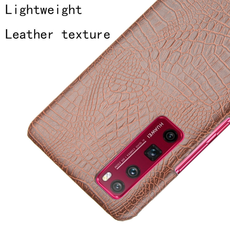 For Huawei Nova 7 Pro Shockproof Crocodile Texture PC + PU Case