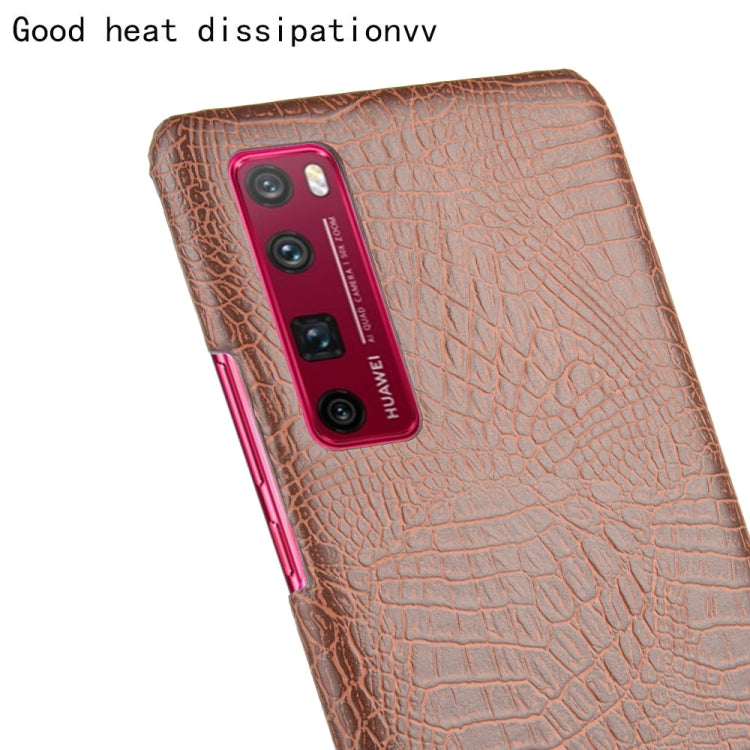 For Huawei Nova 7 Pro Shockproof Crocodile Texture PC + PU Case