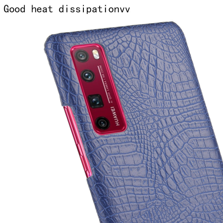 For Huawei Nova 7 Pro Shockproof Crocodile Texture PC + PU Case