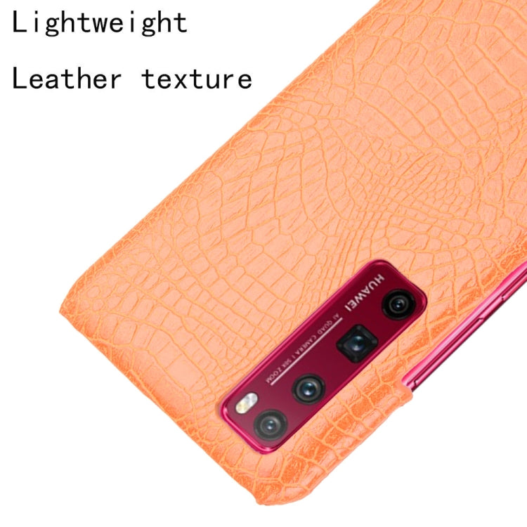 For Huawei Nova 7 Pro Shockproof Crocodile Texture PC + PU Case