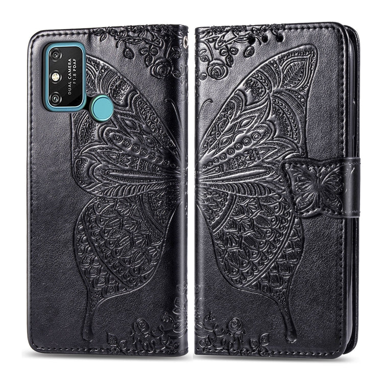 For Huawei Honor 9A Butterfly Love Flower Embossed Horizontal Flip Leather Case with Bracket / Card Slot / Wallet / Lanyard