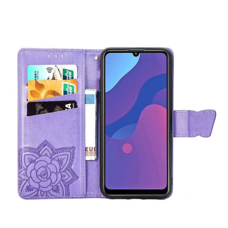 For Huawei Honor 9A Butterfly Love Flower Embossed Horizontal Flip Leather Case with Bracket / Card Slot / Wallet / Lanyard