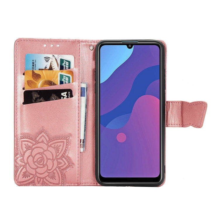 For Huawei Honor 9A Butterfly Love Flower Embossed Horizontal Flip Leather Case with Bracket / Card Slot / Wallet / Lanyard