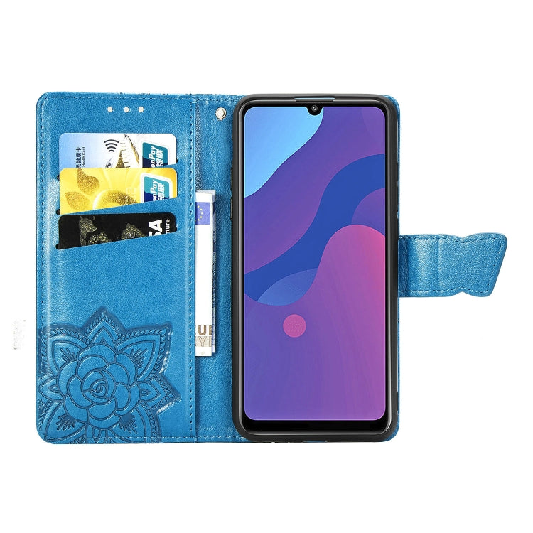 For Huawei Honor 9A Butterfly Love Flower Embossed Horizontal Flip Leather Case with Bracket / Card Slot / Wallet / Lanyard