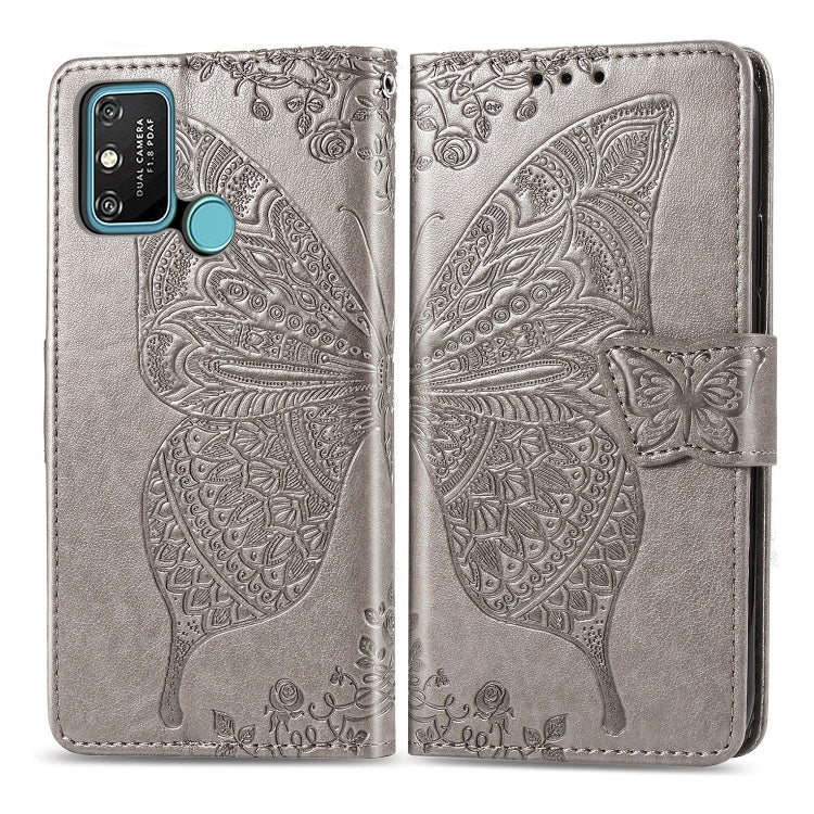 For Huawei Honor 9A Butterfly Love Flower Embossed Horizontal Flip Leather Case with Bracket / Card Slot / Wallet / Lanyard