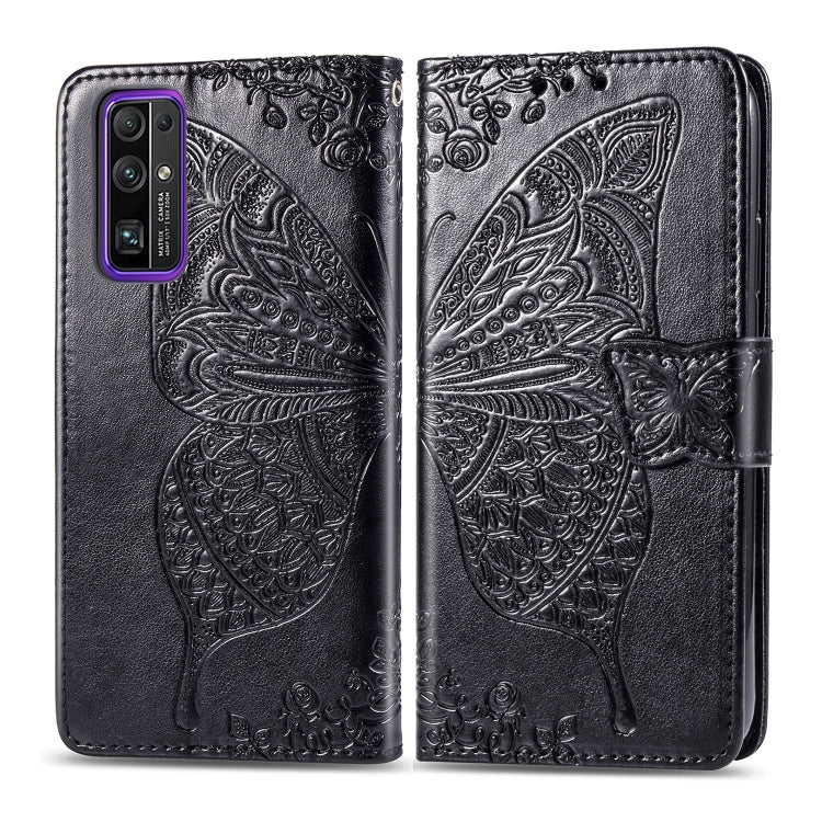 For Huawei Honor 30 Butterfly Love Flower Embossed Horizontal Flip Leather Case with Bracket / Card Slot / Wallet / Lanyard