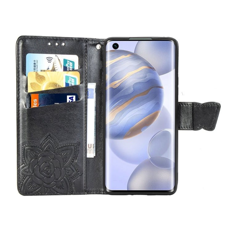 For Huawei Honor 30 Butterfly Love Flower Embossed Horizontal Flip Leather Case with Bracket / Card Slot / Wallet / Lanyard