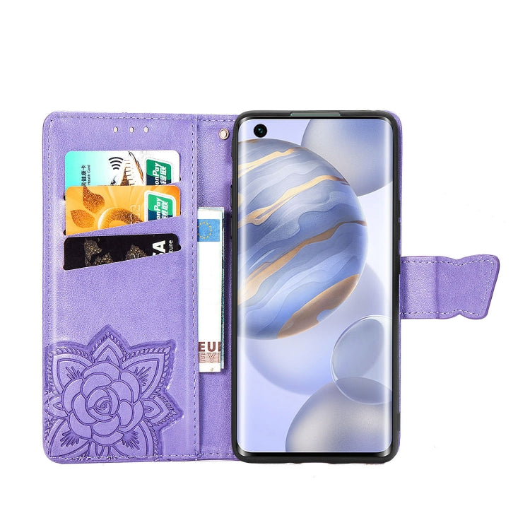For Huawei Honor 30 Butterfly Love Flower Embossed Horizontal Flip Leather Case with Bracket / Card Slot / Wallet / Lanyard
