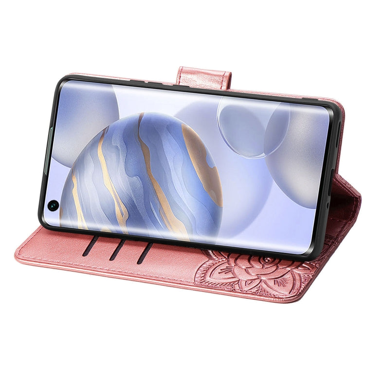 For Huawei Honor 30 Butterfly Love Flower Embossed Horizontal Flip Leather Case with Bracket / Card Slot / Wallet / Lanyard