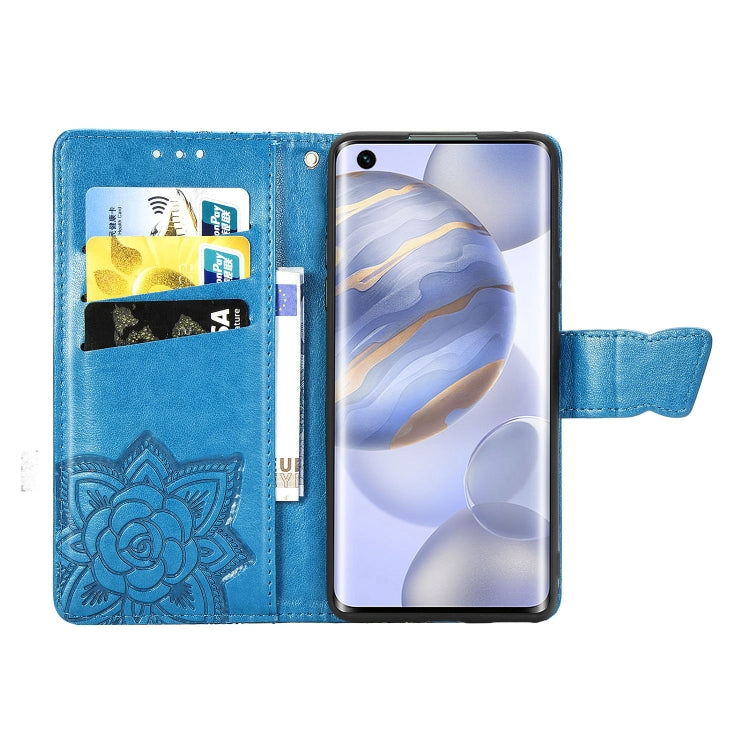 For Huawei Honor 30 Butterfly Love Flower Embossed Horizontal Flip Leather Case with Bracket / Card Slot / Wallet / Lanyard