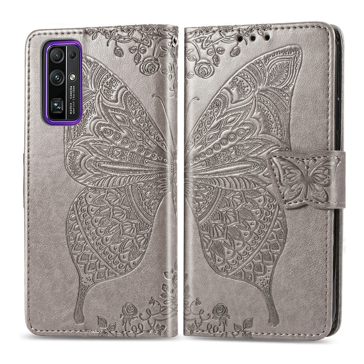 For Huawei Honor 30 Butterfly Love Flower Embossed Horizontal Flip Leather Case with Bracket / Card Slot / Wallet / Lanyard