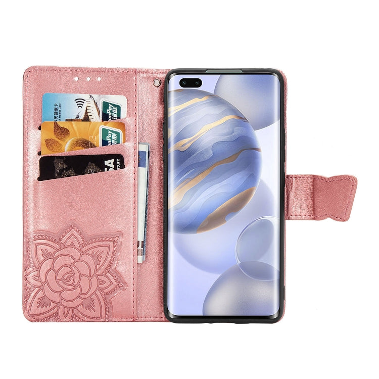 For Huawei Honor 30 Pro Butterfly Love Flower Embossed Horizontal Flip Leather Case with Bracket / Card Slot / Wallet / Lanyard