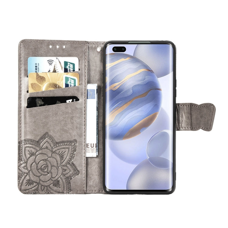 For Huawei Honor 30 Pro Butterfly Love Flower Embossed Horizontal Flip Leather Case with Bracket / Card Slot / Wallet / Lanyard