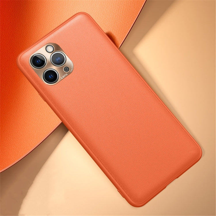 For iPhone 11 Pro Max Shockproof TPU Soft Edge Skinned Plastic Case(orange)