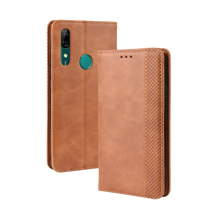 Magnetic Buckle Retro Crazy Horse Texture Horizontal Flip Leather Case for Huawei P Smart Z , with Holder & Card Slots & Photo Frame