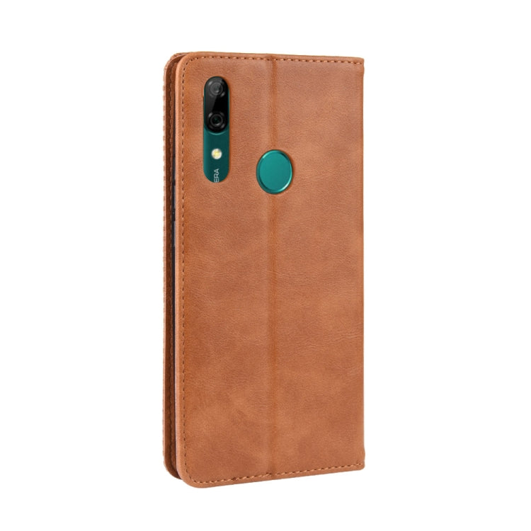 Magnetic Buckle Retro Crazy Horse Texture Horizontal Flip Leather Case for Huawei P Smart Z , with Holder & Card Slots & Photo Frame