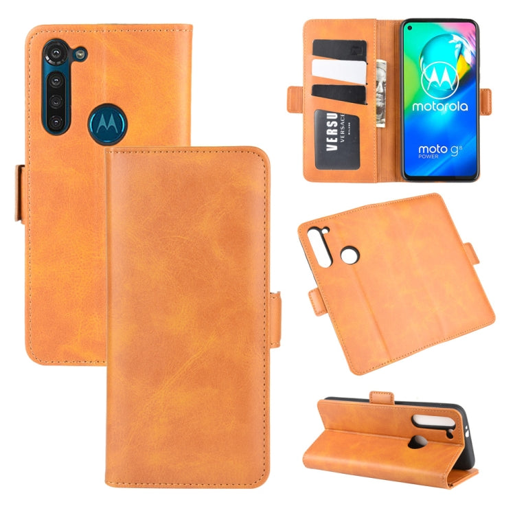 For Motorola Moto G8 Power Dual-side Magnetic Buckle Horizontal Flip Leather Case with Holder & Card Slots & Wallet
