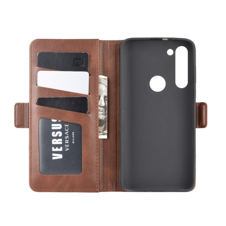 For Motorola Moto G8 Power Dual-side Magnetic Buckle Horizontal Flip Leather Case with Holder & Card Slots & Wallet