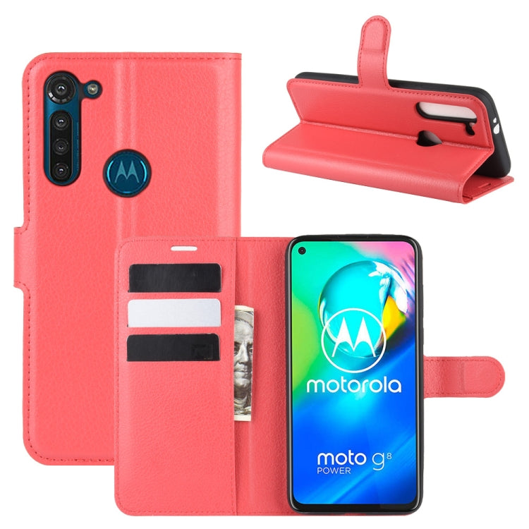 For Motorola Moto G8 Power Litchi Texture Horizontal Flip Protective Case with Holder & Card Slots & Wallet