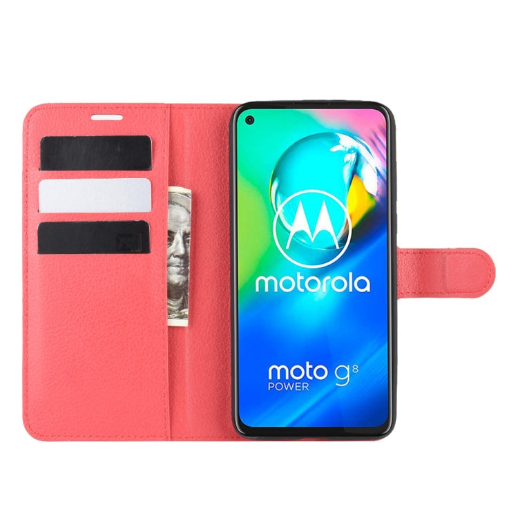 For Motorola Moto G8 Power Litchi Texture Horizontal Flip Protective Case with Holder & Card Slots & Wallet