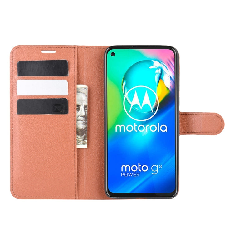 For Motorola Moto G8 Power Litchi Texture Horizontal Flip Protective Case with Holder & Card Slots & Wallet
