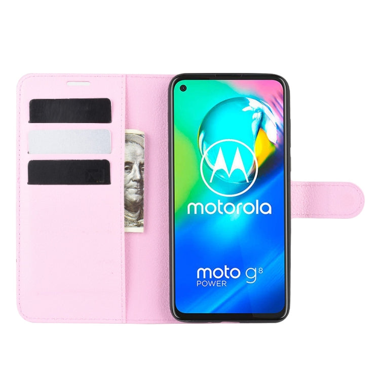 For Motorola Moto G8 Power Litchi Texture Horizontal Flip Protective Case with Holder & Card Slots & Wallet