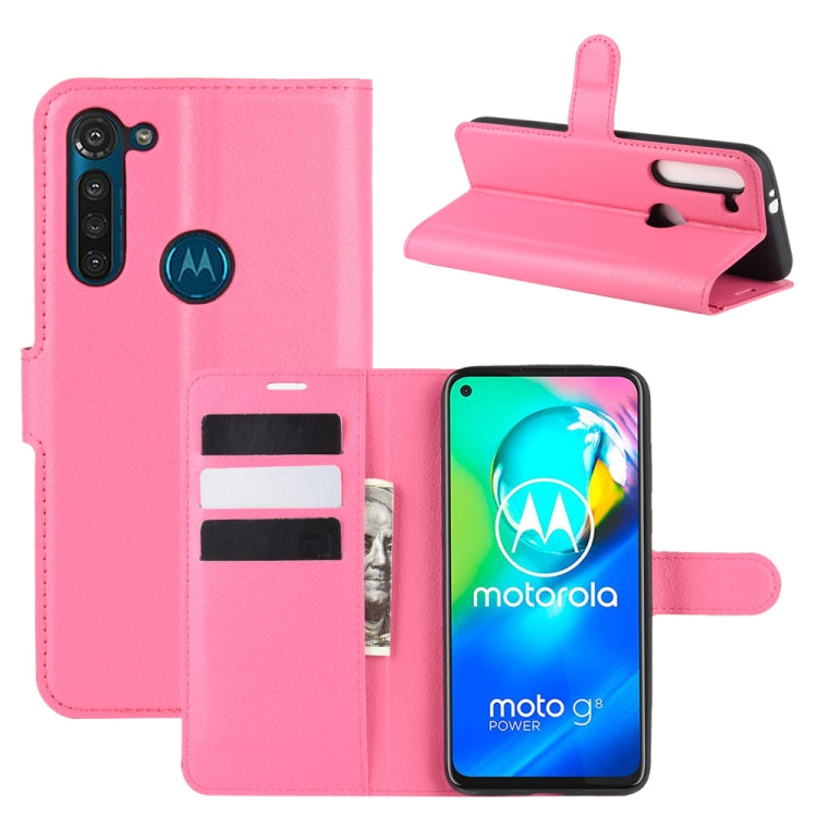For Motorola Moto G8 Power Litchi Texture Horizontal Flip Protective Case with Holder & Card Slots & Wallet