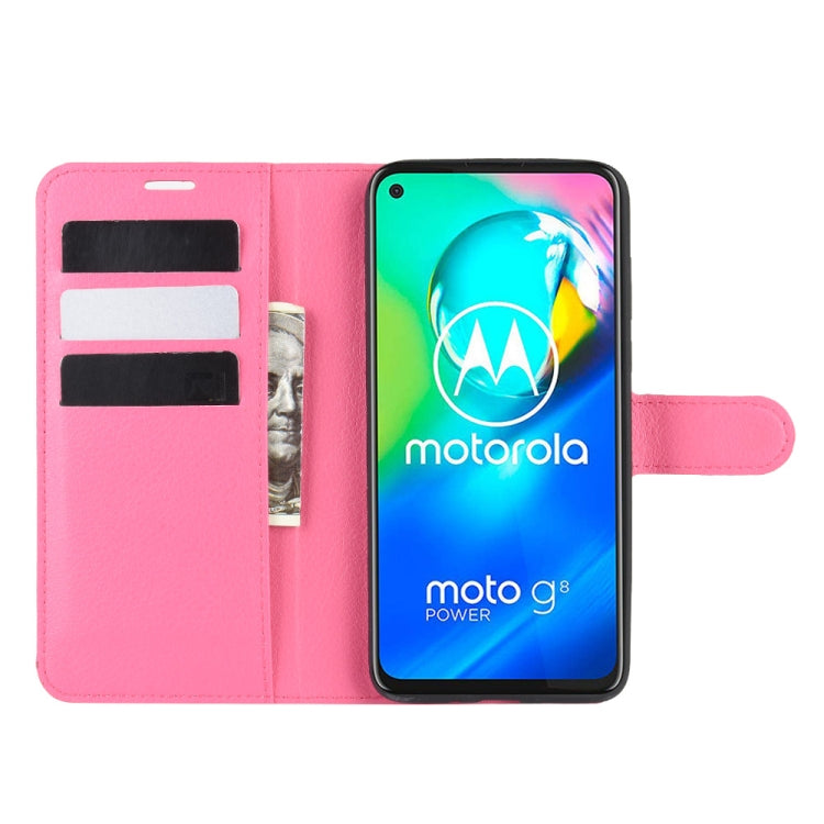 For Motorola Moto G8 Power Litchi Texture Horizontal Flip Protective Case with Holder & Card Slots & Wallet