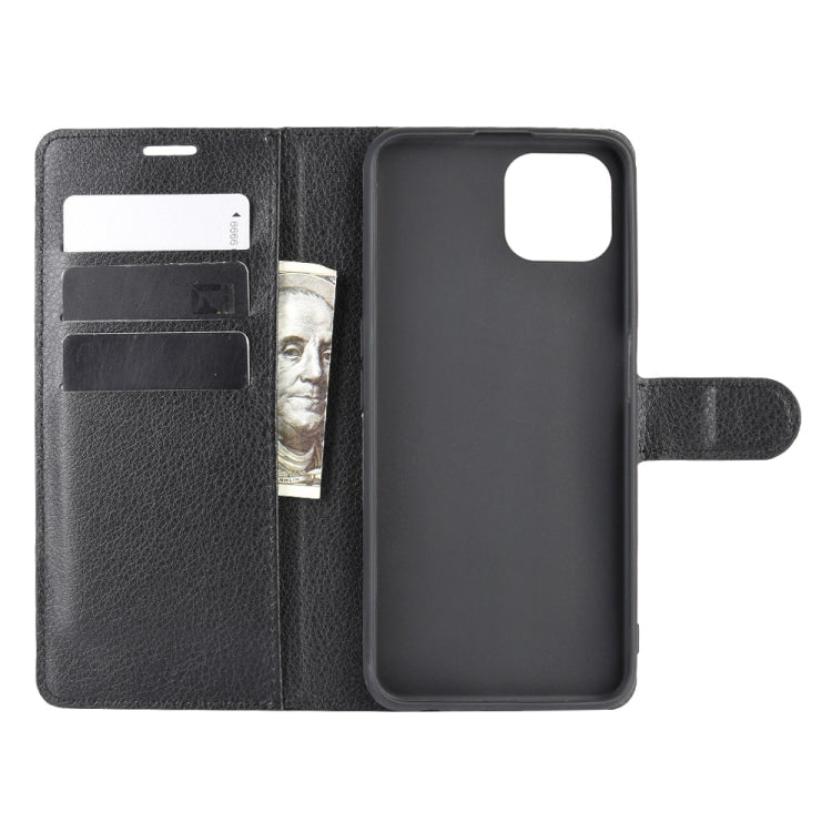 For Oppo A92s Litchi Texture Horizontal Flip Protective Case with Holder & Card Slots & Wallet