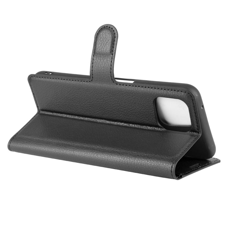 For Oppo A92s Litchi Texture Horizontal Flip Protective Case with Holder & Card Slots & Wallet