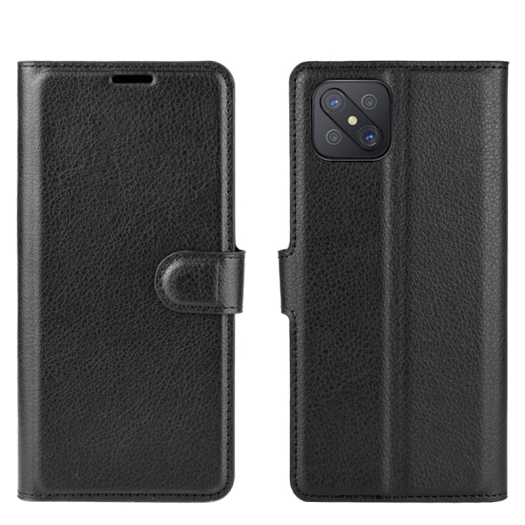 For Oppo A92s Litchi Texture Horizontal Flip Protective Case with Holder & Card Slots & Wallet