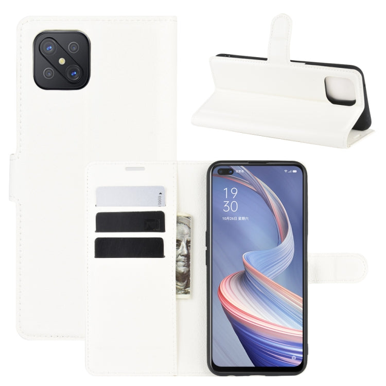 For Oppo A92s Litchi Texture Horizontal Flip Protective Case with Holder & Card Slots & Wallet