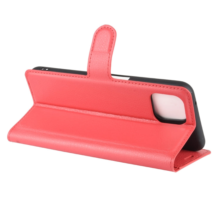 For Oppo A92s Litchi Texture Horizontal Flip Protective Case with Holder & Card Slots & Wallet