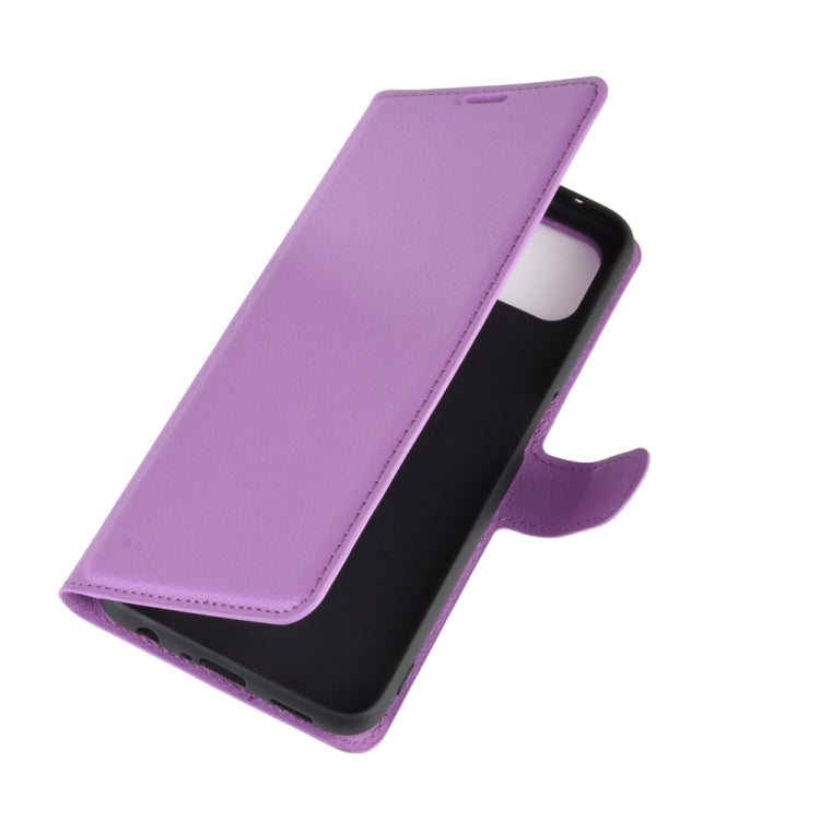 For Oppo A92s Litchi Texture Horizontal Flip Protective Case with Holder & Card Slots & Wallet