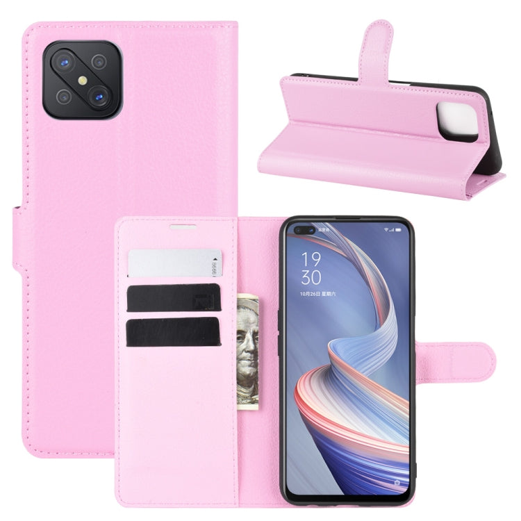 For Oppo A92s Litchi Texture Horizontal Flip Protective Case with Holder & Card Slots & Wallet
