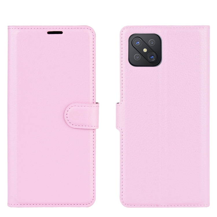 For Oppo A92s Litchi Texture Horizontal Flip Protective Case with Holder & Card Slots & Wallet