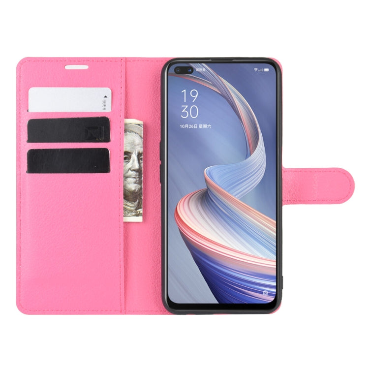 For Oppo A92s Litchi Texture Horizontal Flip Protective Case with Holder & Card Slots & Wallet