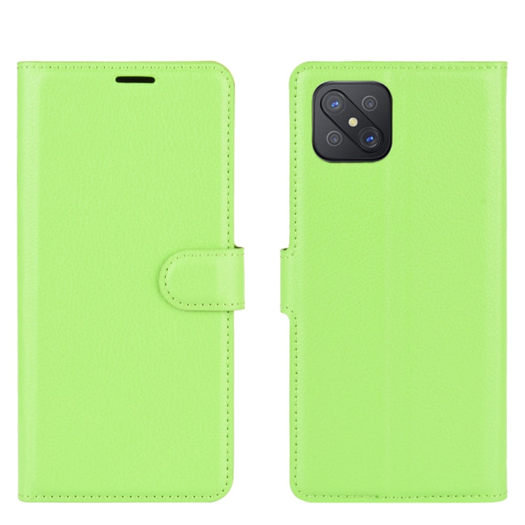 For Oppo A92s Litchi Texture Horizontal Flip Protective Case with Holder & Card Slots & Wallet