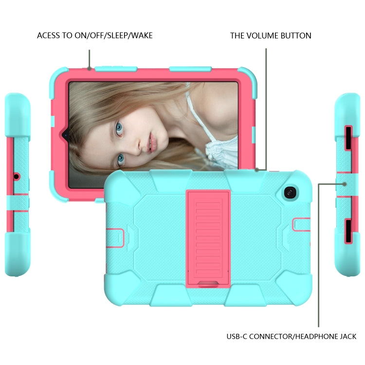 For Samsung Galaxy Tab A 8.4 (2020) Shockproof Two-Color Silicone Protection Case with Holder