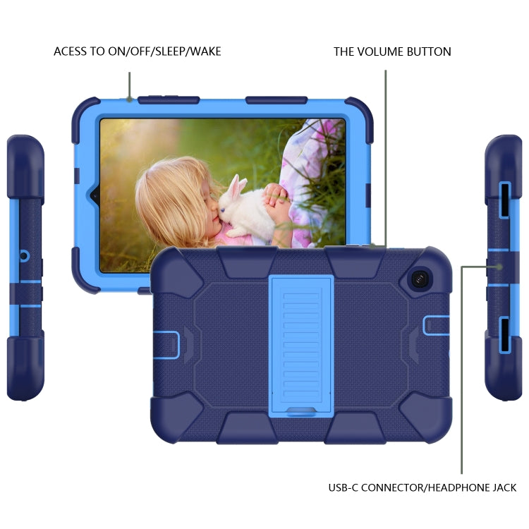 For Samsung Galaxy Tab A 8.4 (2020) Shockproof Two-Color Silicone Protection Case with Holder