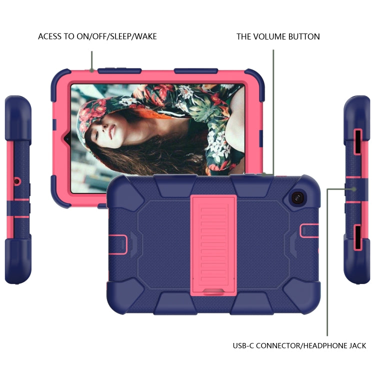 For Samsung Galaxy Tab A 8.4 (2020) Shockproof Two-Color Silicone Protection Case with Holder