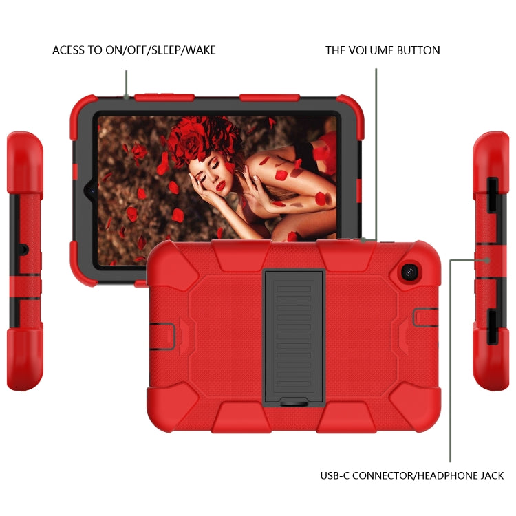 For Samsung Galaxy Tab A 8.4 (2020) Shockproof Two-Color Silicone Protection Case with Holder