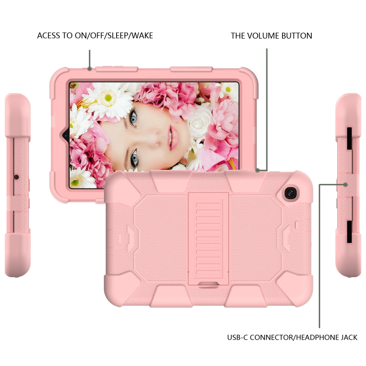 For Samsung Galaxy Tab A 8.4 (2020) Shockproof Two-Color Silicone Protection Case with Holder